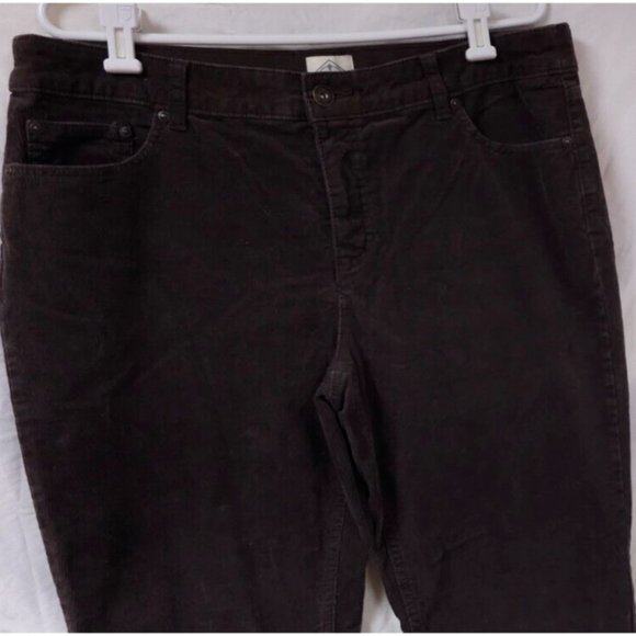 St. Johns Bay 16 Brown Straight Leg Stretch High Waist Corduroy Pants 36X32 - Picture 2 of 12